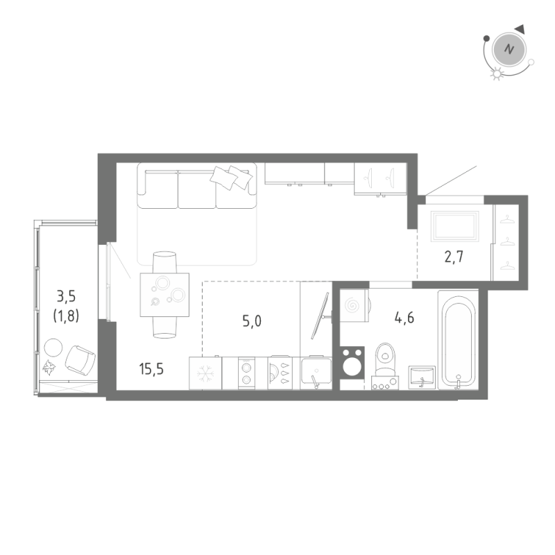Продажа студии Шушары п., Школьная ул.,  к. 1