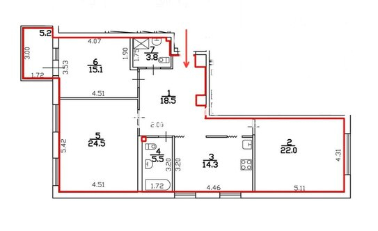 Продажа 3-комн квартиры на вторичном рынке 18-я линия