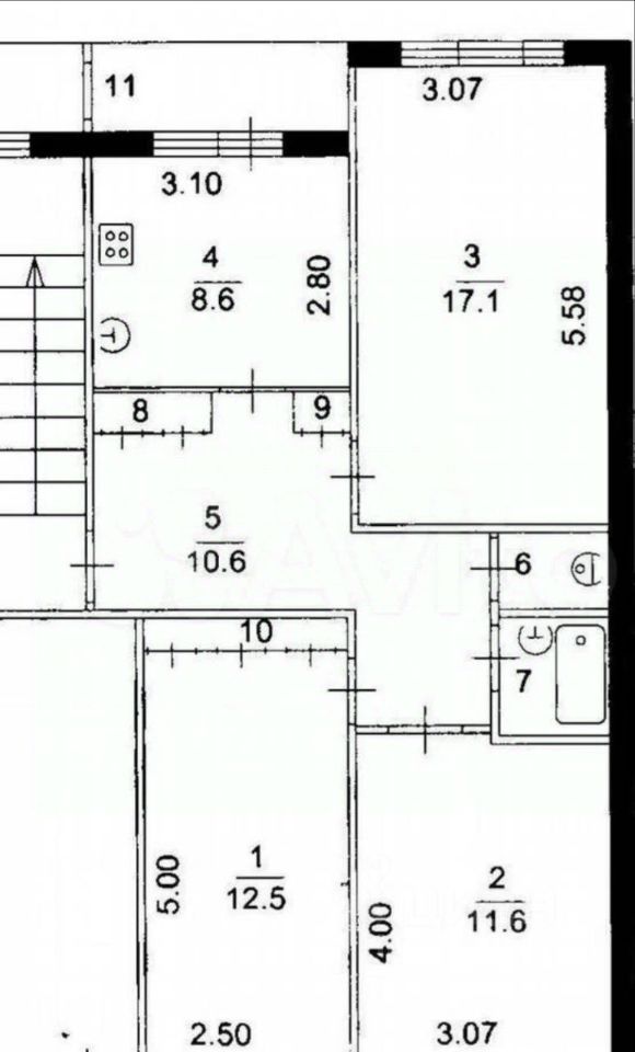 Продажа 3-комн квартиры на вторичном рынке 2-й мкр,  д. 53