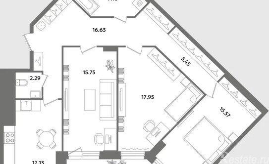 Продажа 3-комн квартиры на вторичном рынке ул Кустодиева,  д. 7,  к. 1