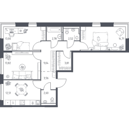 Продажа 3-комн квартиры в новостройке Богданиха д., Красная Слобода ул.,  к. 10.1