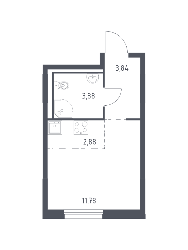 Продажа студии Новосаратовка д., Покровская Дорога ул.,  к. 1.1