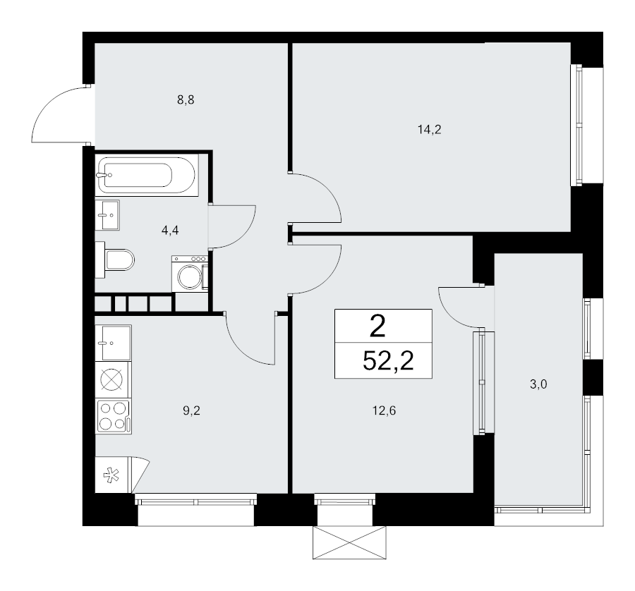 Продажа 2-комн квартиры в новостройке Сосенское пос., Куприна пр-кт,  к. 6.5