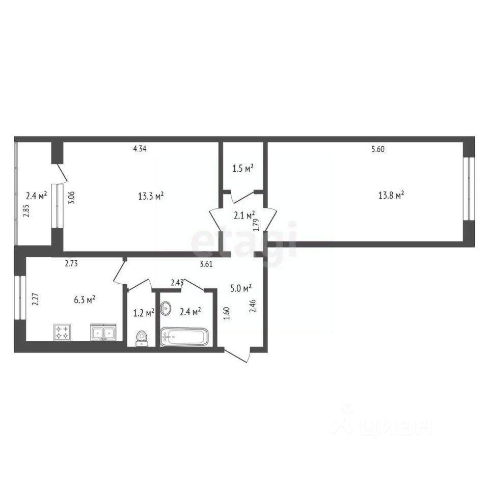 Продажа 2-комн квартиры на вторичном рынке Луховицы, улица Островского, 3