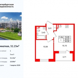 Продажа 1-комн квартиры в новостройке Пулковское шоссе
