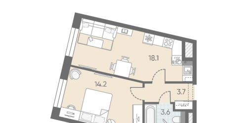 1-комн квартира Санкт-Петербург г., Партизанская ул.,  к. 9