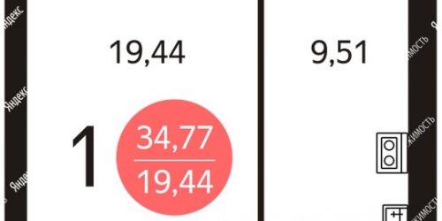 1-комн квартира ул Академика Виноградова,  д. 4,  к. 2