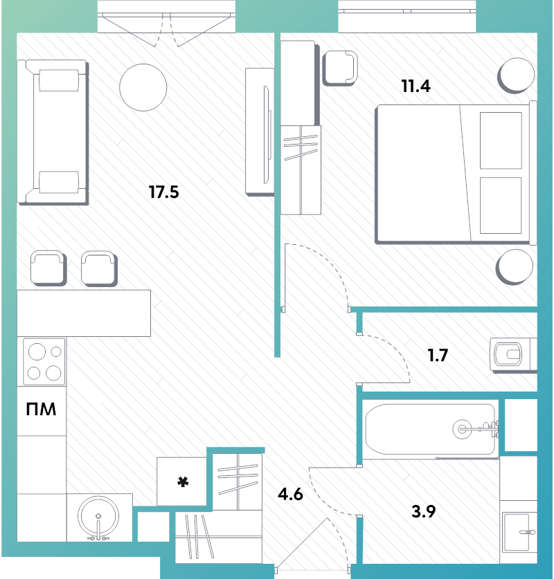 Продажа 1-комн квартиры в новостройке Москва г., Рязанский пр-кт,  к. 2.2