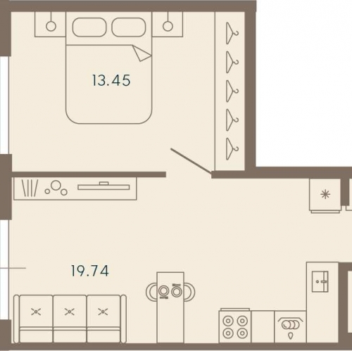 1-комн квартира Ремесленная улица, дом 17, литера З