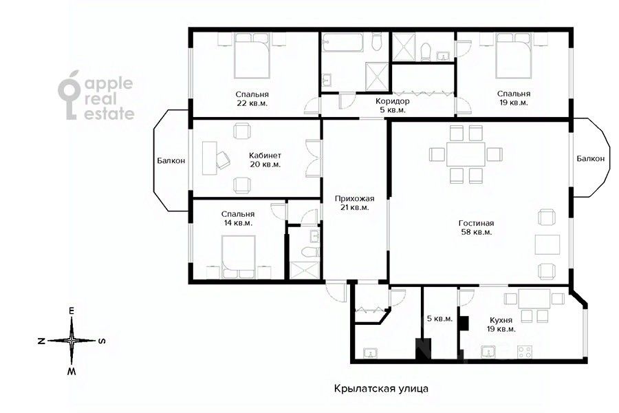 Продажа 5-комн квартиры на вторичном рынке Крылатская улица, 45К1