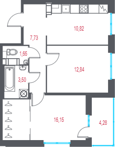 Продажа 2-комн квартиры в новостройке Пушкин г., 1-я линия, территория Лесное,  к. 4.3