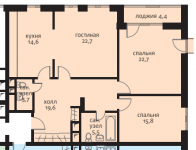 Планировка ЖК Садовые кварталы, 61.2 м2