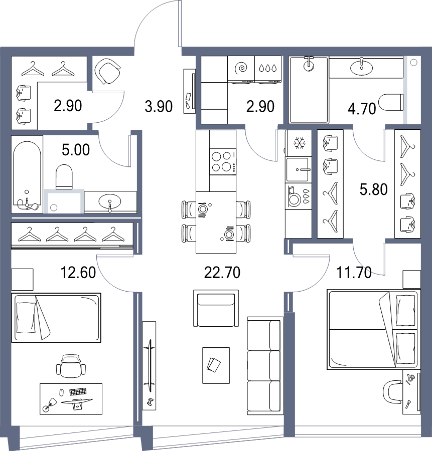 Продажа 2-комн квартиры в новостройке Москва г., Ленинградское ш.,  к. 6.3