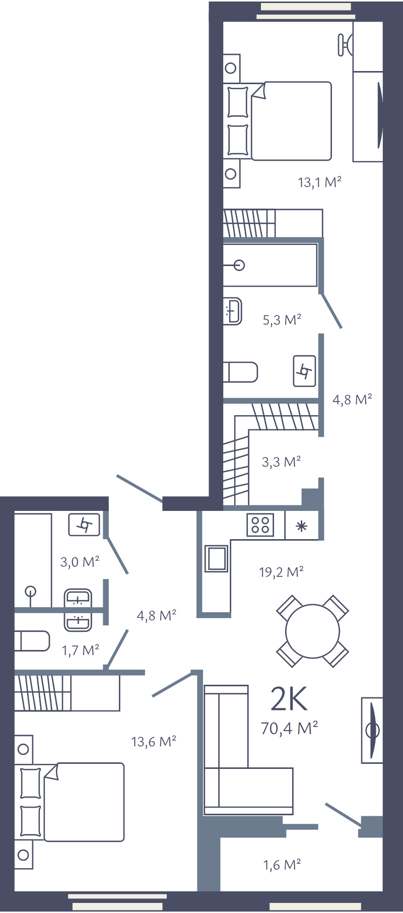 Продажа 2-комн квартиры в новостройке Кудрово д., Австрийская ул.,  к. 1