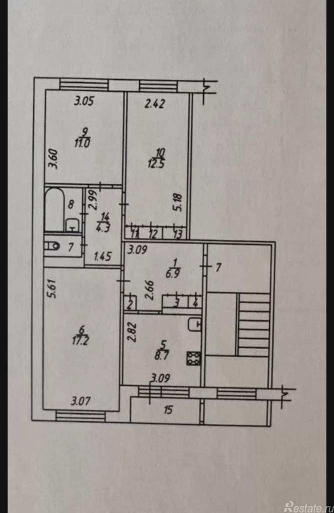 Продажа 3-комн квартиры на вторичном рынке Стремилово, Мира, 6
