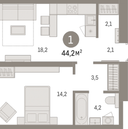 Продажа 1-комн квартиры в новостройке Санкт-Петербург г., Головнина б-р,  к. 2-1