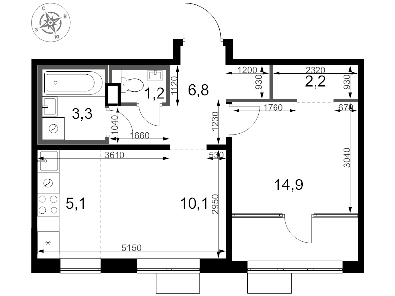 Продажа 1-комн квартиры в новостройке Химки г., Олимпийская ул.,  к. 1.2