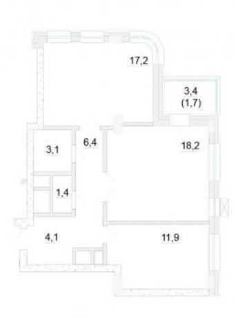 Планировка ЖК Счастье на Таганке, 35.4 м2
