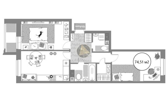 Продажа 2-комн квартиры на вторичном рынке проспект Авиаконструкторов,  д. 54 с1