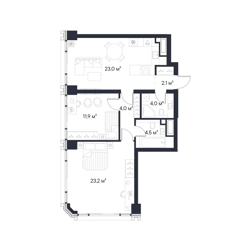Продажа 2-комн квартиры в новостройке Москва г., Нагатинская ул.,  к. 2.1
