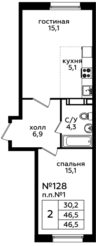 Продажа 1-комн квартиры в новостройке Cтолбово д., Проектируемый проезд № 7032,  к. 17