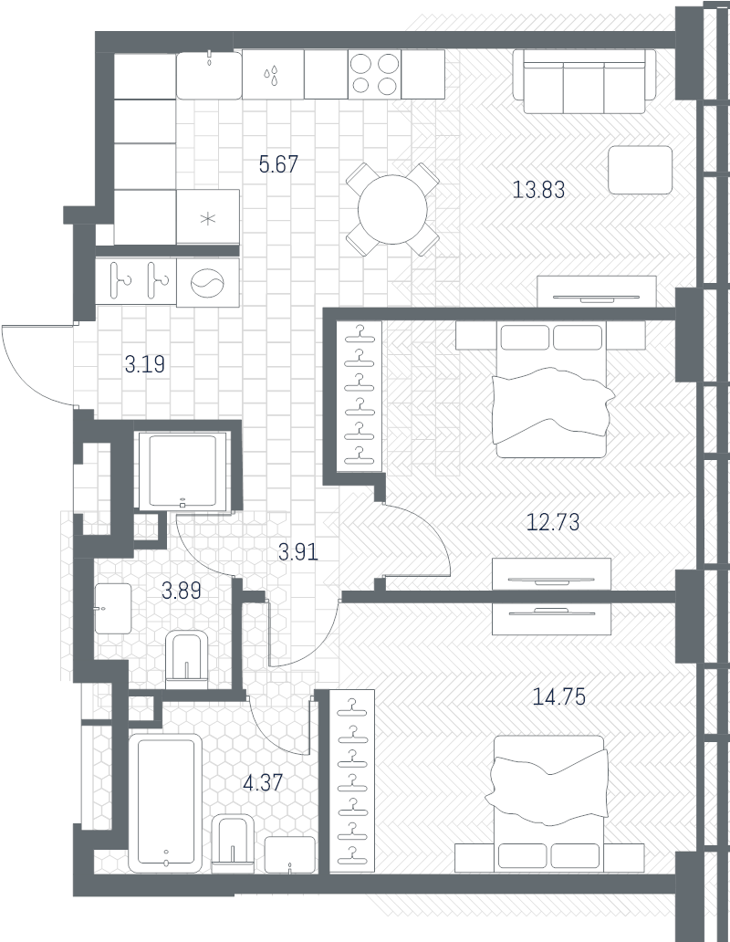 Продажа 2-комн квартиры в новостройке Москва г., Веткина ул.,  к. Башня-А