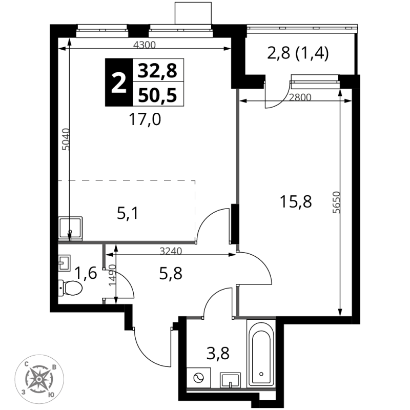 Продажа 1-комн квартиры в новостройке Сапроново д., Калиновая ул.,  к. 5