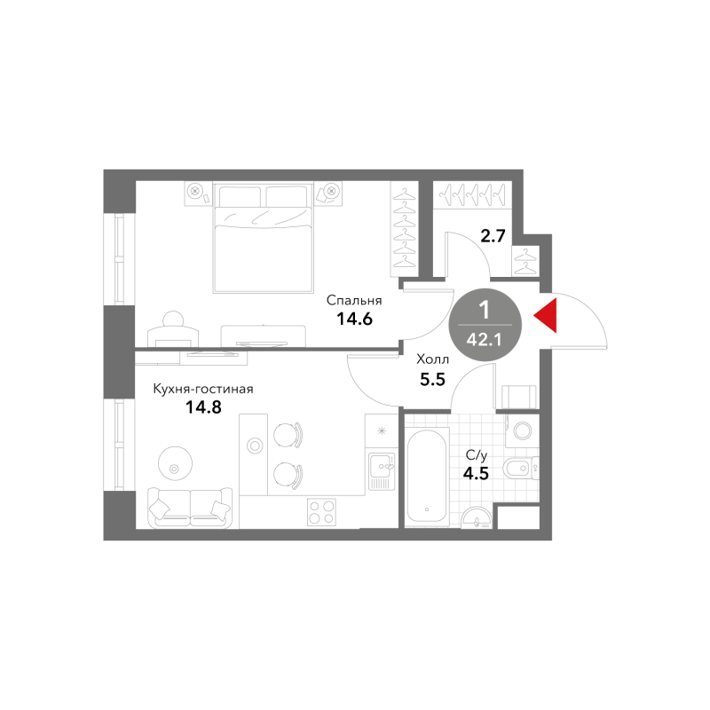 Продажа 1-комн квартиры в новостройке Москва г., Летниковская ул.,  к. 1