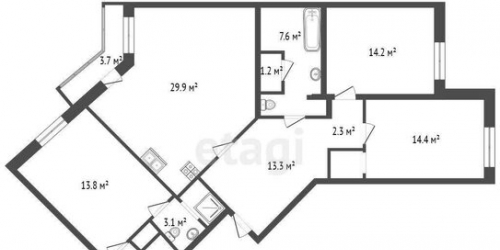 4-комн квартира Славы пр-кт,  д. 52,  к. 1