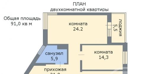 2-комн квартира Тамбовская ул. ,  д. 7,  к. 2