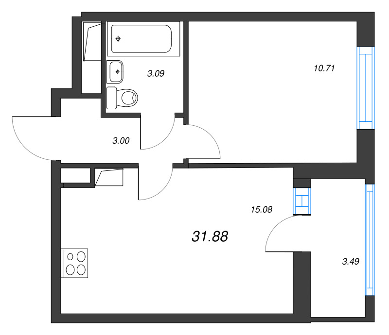 Продажа 1-комн квартиры в новостройке Новосаратовка д., Покровская Дорога ул.,  к. 1