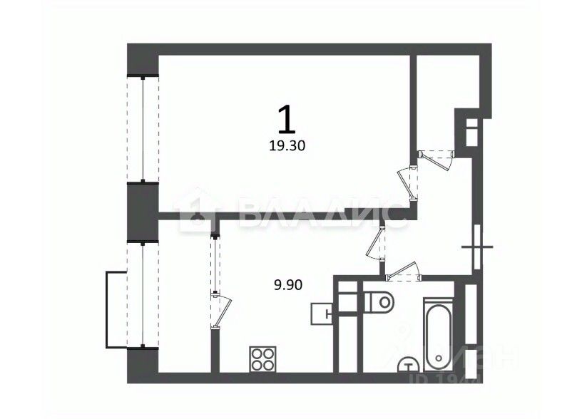 Продажа 1-комн квартиры на вторичном рынке Клинская улица, 2А