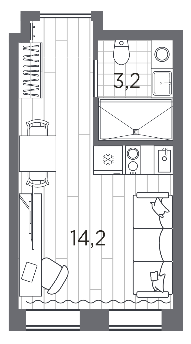 Продажа студии Санкт-Петербург г., Стачек пр-кт,  к. 1