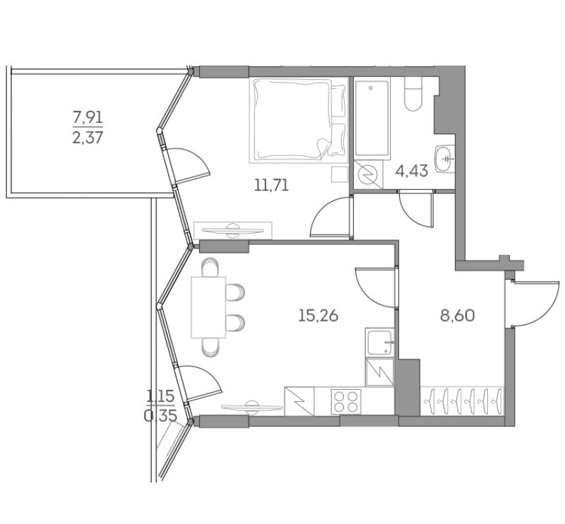 Продажа 1-комн квартиры в новостройке Москва г., Рязанский пр-кт,  к. 1