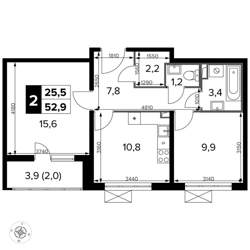 Продажа 2-комн квартиры в новостройке Битца п., Варшавское ш.,  к. 8