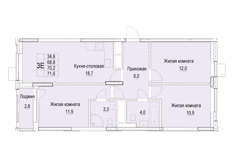 Продажа 3-комн квартиры в новостройке Мытищи г., Академика Каргина ул.,  к. 2