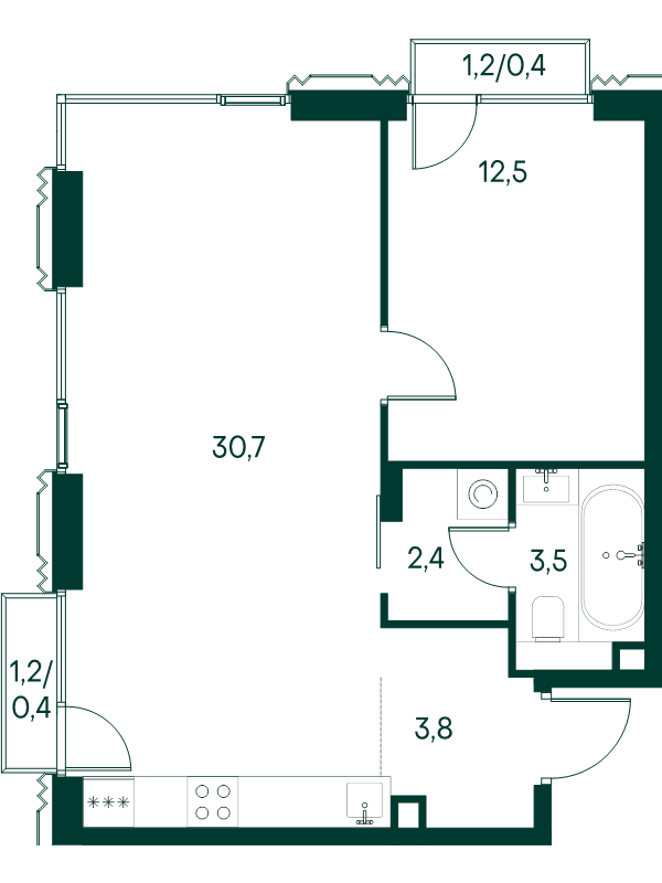 Продажа 1-комн квартиры в новостройке Москва г., Чкаловский б-р,  к. 3.4