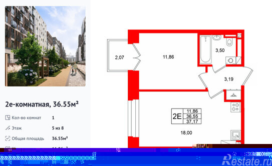 Продажа 1-комн квартиры в новостройке Кожевенная линия,  д. 1-3 литР