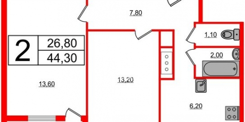 2-комн квартира Демьяна Бедного ул,  д. 2,  к. 1