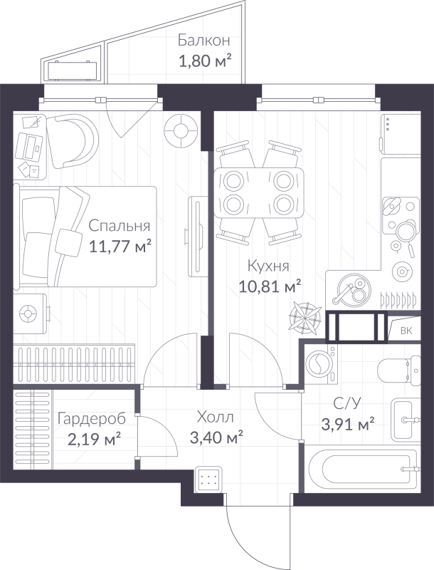 Продажа 1-комн квартиры в новостройке Сертолово г., Дмитрия Кожемякина ул.,  к. 5