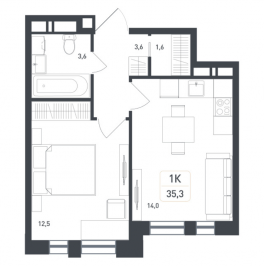 Продажа 1-комн квартиры в новостройке Борисовка д., Полевая ул.,  к. 18