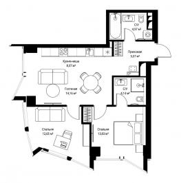 Продажа 2-комн квартиры в новостройке Багратионовский проезд, 5к1