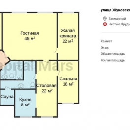 Аренда 5-комн квартиры на вторичном рынке улица Жуковского,  д. 2