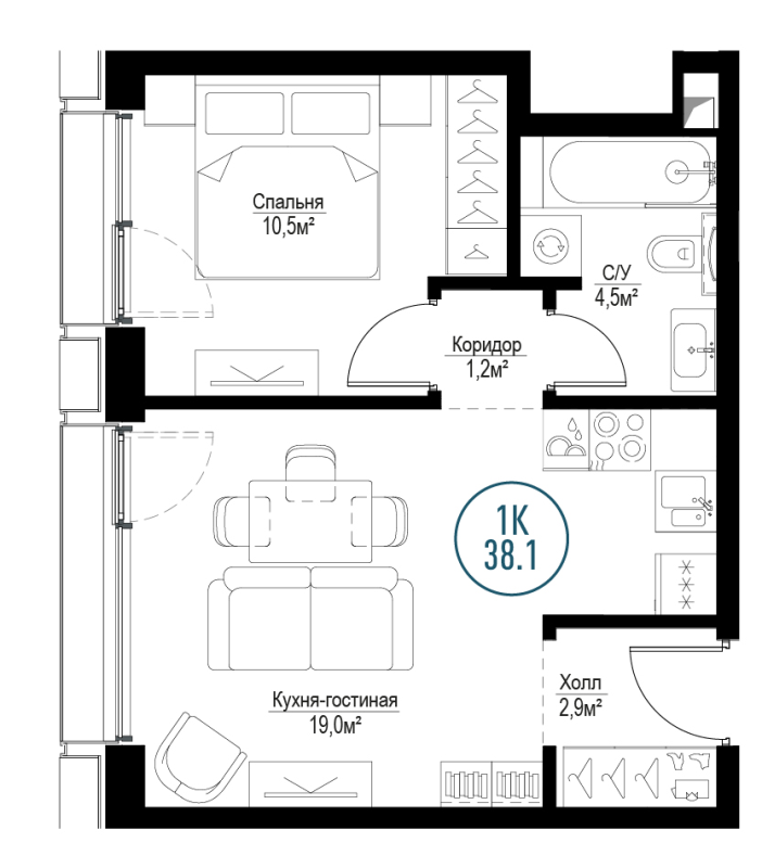 Продажа 1-комн квартиры в новостройке Москва г., Волгоградский пр-кт,  к. Hong Hong