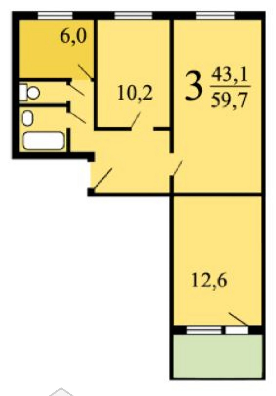 Продажа 3-комн квартиры на вторичном рынке Бажова улица,  д. 1