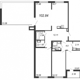 Продажа 3-комн квартиры в новостройке Санкт-Петербург г., Белоостровская ул., к. 1 Продажа 3-комн квартиры в новостройке Санкт-Петербург г., Белоостровская ул., к. 1