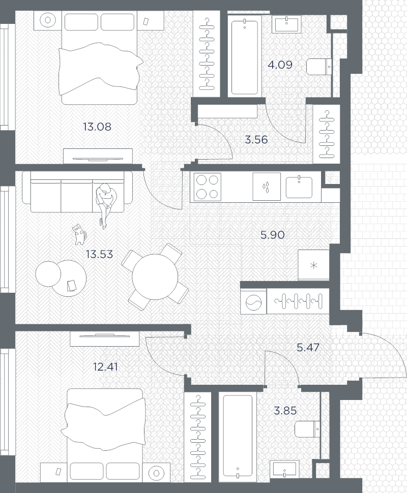 Продажа 2-комн квартиры в новостройке Москва г., Веткина ул.,  к. Башня-А