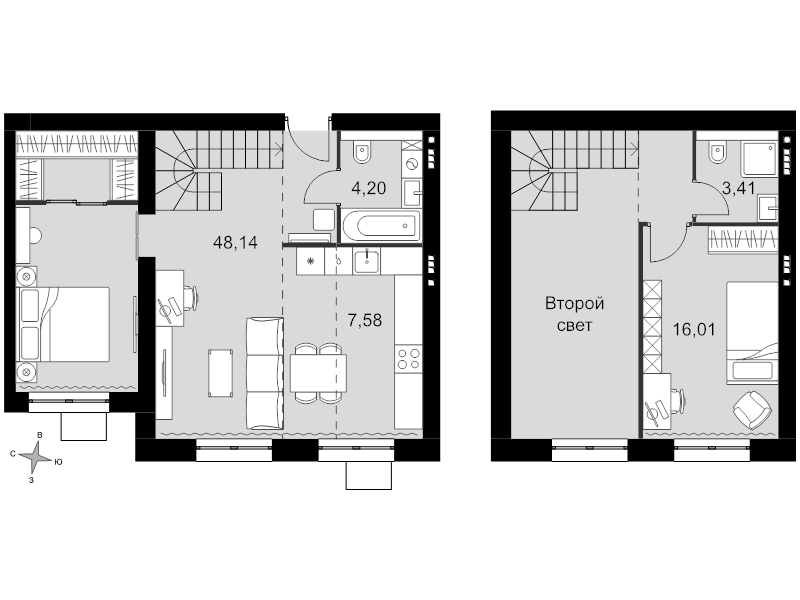Продажа 2-комн квартиры в новостройке Мартемьяново д., Радужная ул.,  к. 2