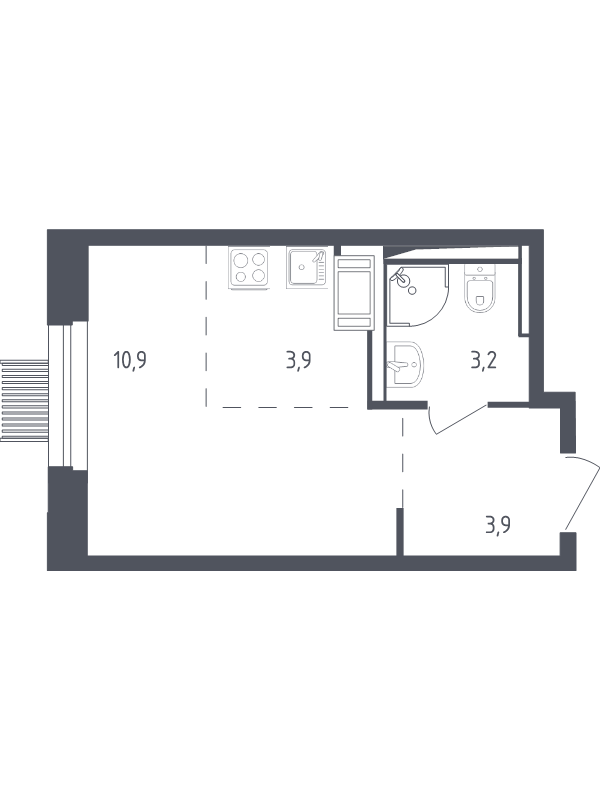 Продажа студии Мытищи г., 1-й Стрелковый пер.,  к. 4.2