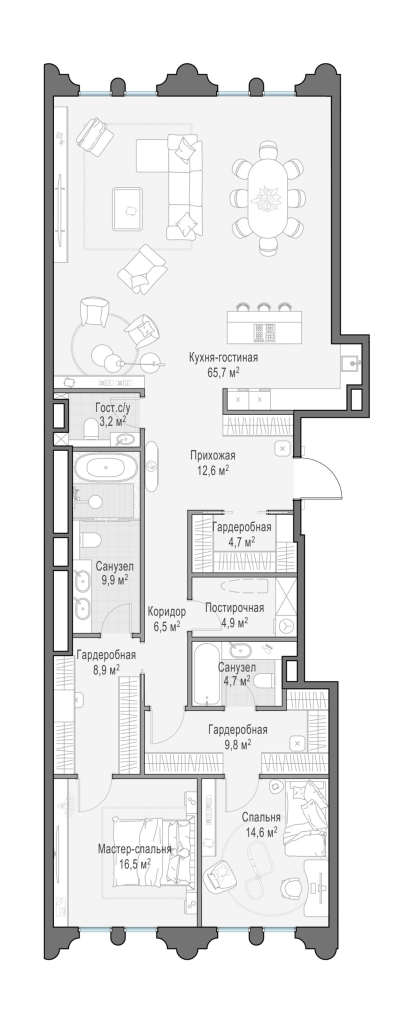 Продажа 3-комн квартиры в новостройке Москва г., Фрунзенская наб.,  к. D